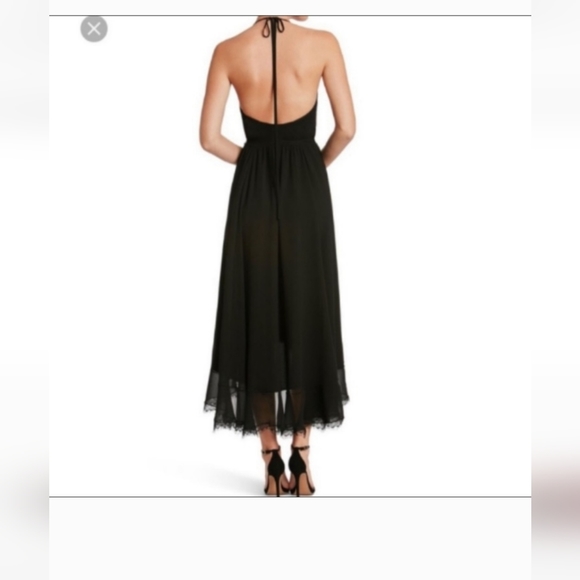 Dress The Population Gia Halter Hi-Lo Lace Trim Dress Size Medium - Picture 2 of 9